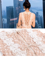 画像をギャラリービューアに読み込む, レースデザイン エレガント ノースリーブミニドレス