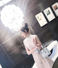 画像をギャラリービューアに読み込む, レースデザイン エレガント ノースリーブミニドレス