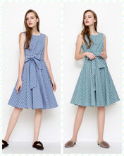 画像をギャラリービューアに読み込む, ノースリーブ チェック柄 ワンピース