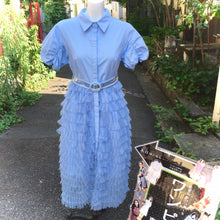 画像をギャラリービューアに読み込む, クリアベルト付き ティアードレース ボリュームワンピース