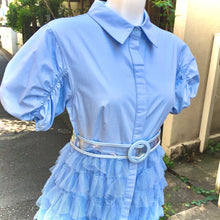 画像をギャラリービューアに読み込む, クリアベルト付き ティアードレース ボリュームワンピース