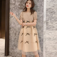 画像をギャラリービューアに読み込む, パフスリーブ リボンチュールワンピース