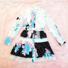 画像をギャラリービューアに読み込む, 【夏目莉來様 ご着用】フラワー パフスリーブ バンドカラー ミニワンピース