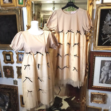 画像をギャラリービューアに読み込む, パフスリーブ リボンチュールワンピース