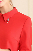 画像をギャラリービューアに読み込む, フラウンスチャーム襟付きワンピース