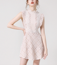 画像をギャラリービューアに読み込む, レースデザイン エレガント ノースリーブミニドレス
