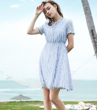 画像をギャラリービューアに読み込む, 【山田麻莉奈様 ご着用】ブルー フリル シャギーワンピース