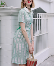 画像をギャラリービューアに読み込む, ジオメトリック ウエストリボン ワンピース