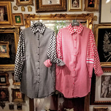 画像をギャラリービューアに読み込む, チェックシャツラインワンピース