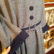 画像をギャラリービューアに読み込む, 【竹内美宥 様ご購入】七分袖ネイビーレトロワンピース