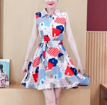 画像をギャラリービューアに読み込む, ポップ カラー ノースリーブミニワンピース