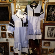 画像をギャラリービューアに読み込む, パッチワークストライプ フレアワンピース