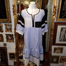 画像をギャラリービューアに読み込む, パッチワークストライプ フレアワンピース