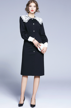 画像をギャラリービューアに読み込む, レース襟付きモノトーンワンピース