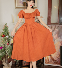 画像をギャラリービューアに読み込む, レトロオレンジ オフショルワンピース