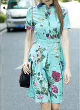 画像をギャラリービューアに読み込む, 【残り1点】フラワー バタフライプリント シルクワンピース