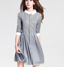 画像をギャラリービューアに読み込む, 【残り1点】グレー シャツワンピース
