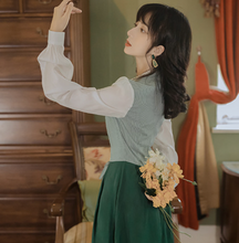 画像をギャラリービューアに読み込む, クロスリボン グリーンチェックワンピース