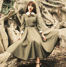 画像をギャラリービューアに読み込む, 【長谷川玲奈 様、小坂井祐莉絵 様 ご着用】オリーブカラー七分袖ワンピース