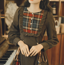 画像をギャラリービューアに読み込む, ブラウンチェックワンピース