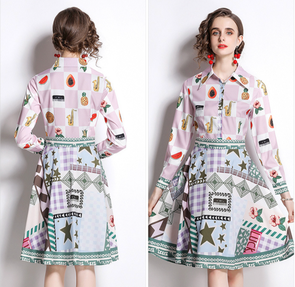 未使用品　三年坂　パープル　ロングワンピース　ビンテージ　日本製　昭和レトロ 03】レトロ ワンピース 未使用品 三年坂 パープル ロングワンピース