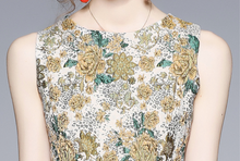 画像をギャラリービューアに読み込む, 【日笠陽子様 ご着用】ノースリーブ花柄Aラインワンピース