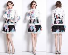 画像をギャラリービューアに読み込む, 【夏目莉來様 ご着用】フラワー パフスリーブ バンドカラー ミニワンピース