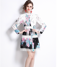 画像をギャラリービューアに読み込む, 【夏目莉來様 ご着用】フラワー パフスリーブ バンドカラー ミニワンピース