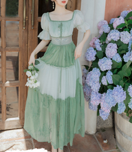 画像をギャラリービューアに読み込む, 【高田もも様 ご着用】パステルグリーン シフォン ティアードワンピース
