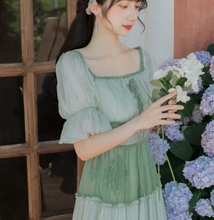 画像をギャラリービューアに読み込む, 【高田もも様 ご着用】パステルグリーン シフォン ティアードワンピース