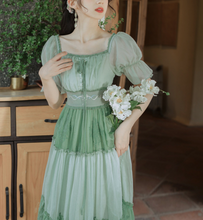 画像をギャラリービューアに読み込む, 【高田もも様 ご着用】パステルグリーン シフォン ティアードワンピース