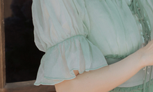 画像をギャラリービューアに読み込む, 【高田もも様 ご着用】パステルグリーン シフォン ティアードワンピース