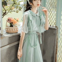 画像をギャラリービューアに読み込む, 【原奈津子様、夏目莉來様 ご着用、SUPER☆GiRLS 樋口なづな 様ご購入】グリーン フェアリー シフォンワンピース