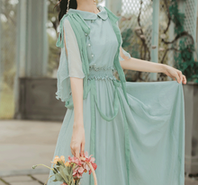 画像をギャラリービューアに読み込む, 【原奈津子様、夏目莉來様 ご着用、SUPER☆GiRLS 樋口なづな 様ご購入】グリーン フェアリー シフォンワンピース