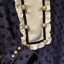 画像をギャラリービューアに読み込む, 残り1点【神宿 羽島めい様ご着用】ベルト付き ネイビードットフリルワンピース