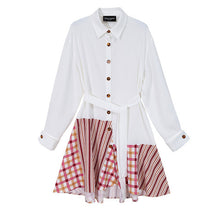 画像をギャラリービューアに読み込む, 【STELLA MARINA】ウエストリボン アシンメトリーシャツワンピース