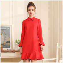 画像をギャラリービューアに読み込む, フラウンスチャーム襟付きワンピース