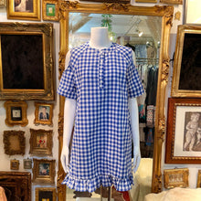 画像をギャラリービューアに読み込む, ショルダーカット ギンガムチェック フリルワンピース