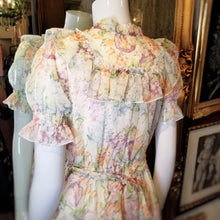 画像をギャラリービューアに読み込む, 【黒澤詩音様 ご着用】パステルフラワー シフォンフリルワンピース