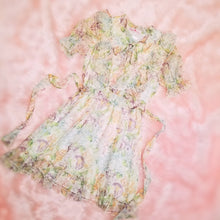 画像をギャラリービューアに読み込む, 【黒澤詩音様 ご着用】パステルフラワー シフォンフリルワンピース