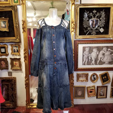 画像をギャラリービューアに読み込む, ショルダーカット デニムAラインワンピース