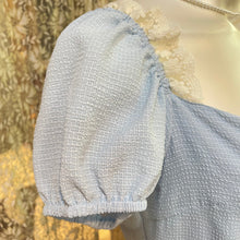 画像をギャラリービューアに読み込む, パステルブルー スクエア レースアップワンピース