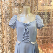 画像をギャラリービューアに読み込む, パステルブルー スクエア レースアップワンピース