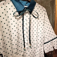 画像をギャラリービューアに読み込む, ダイヤ柄 七分袖 フレアワンピース