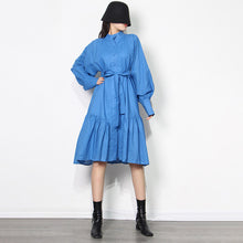 画像をギャラリービューアに読み込む, 【福井セリナ様 ご着用】フロントリボンシアンカラーワンピース