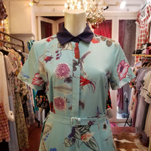 画像をギャラリービューアに読み込む, 【残り1点】フラワー バタフライプリント シルクワンピース