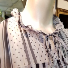 画像をギャラリービューアに読み込む, ストライプ ドット柄 シースルーワンピース