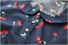 画像をギャラリービューアに読み込む, チェリー柄 フレア ガーリーワンピース