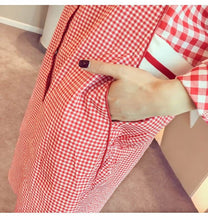 画像をギャラリービューアに読み込む, チェックシャツラインワンピース