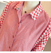 画像をギャラリービューアに読み込む, チェックシャツラインワンピース